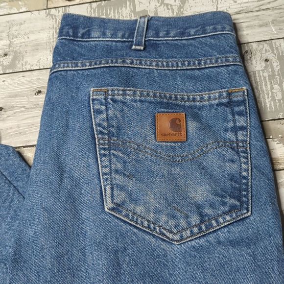 Carhartt relaxed fit dark wash thrashed jeans - Picture 2 of 6